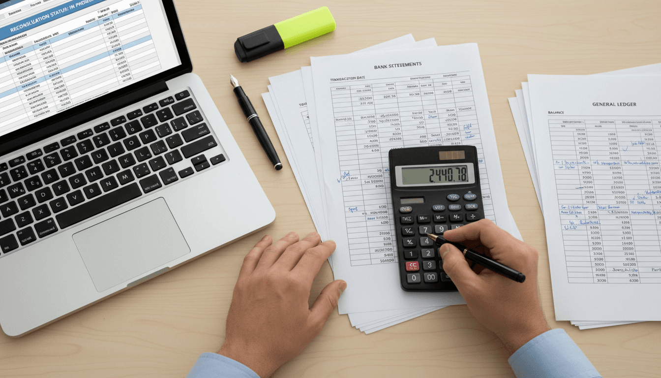 Detailed reconciliation of bank statements and accounting records