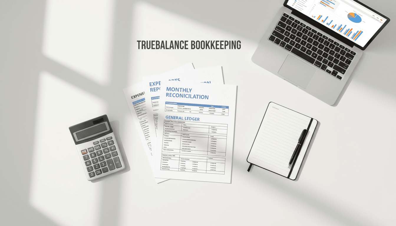 Organized financial documents and reconciliation materials