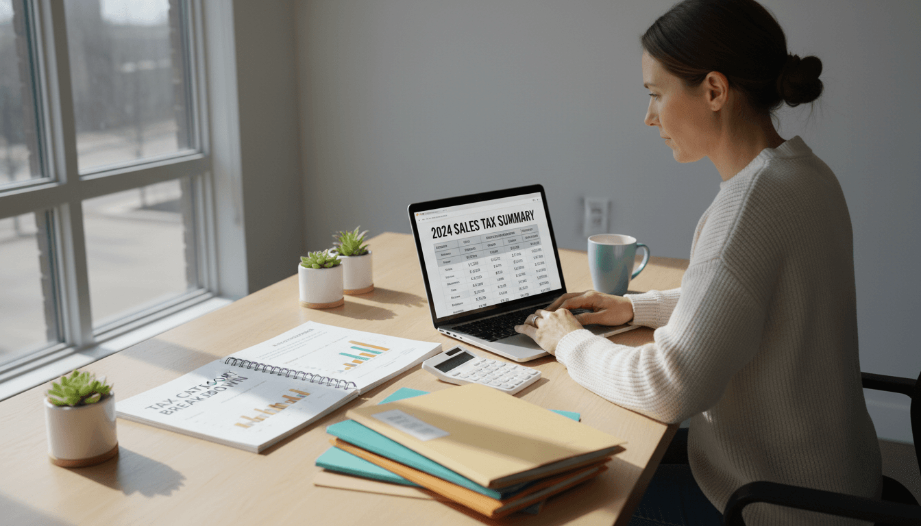 Sales tax tracking and reporting for tax compliance